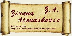Živana Atanasković vizit kartica